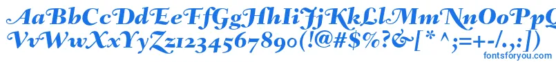 FairfieldLh86SwashHeavyItalicOldStyleFigures-Schriftart – Blaue Schriften