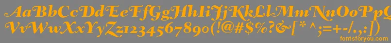 FairfieldLh86SwashHeavyItalicOldStyleFigures Font – Orange Fonts on Gray Background