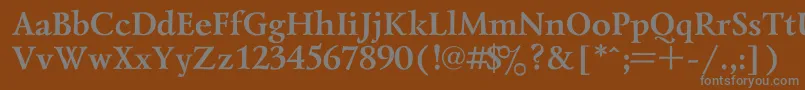 フォントLazursk1 – 茶色の背景に灰色の文字