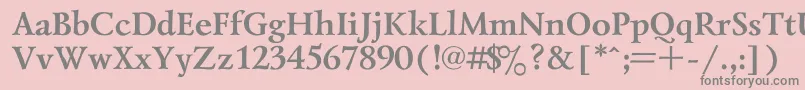 フォントLazursk1 – ピンクの背景に灰色の文字