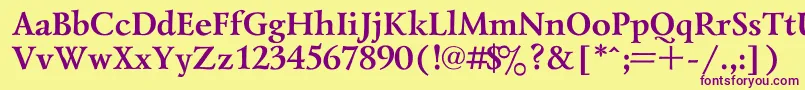 Lazursk1 Font – Purple Fonts on Yellow Background