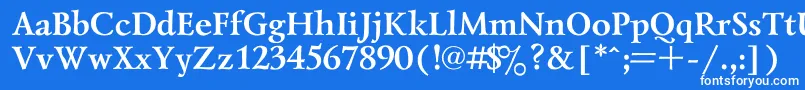Lazursk1-Schriftart – Weiße Schriften auf blauem Hintergrund