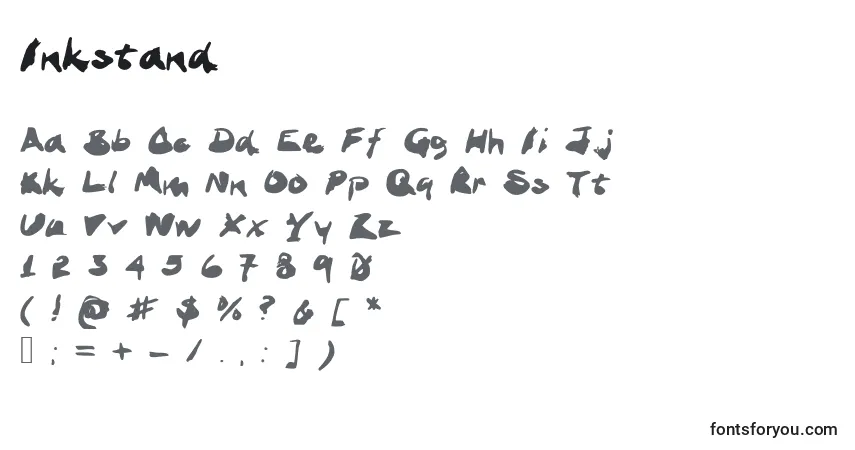 Schriftart Inkstand – Alphabet, Zahlen, spezielle Symbole