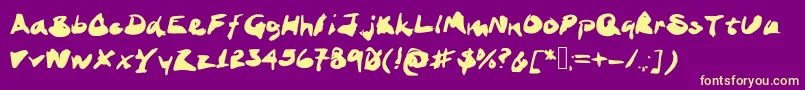 Inkstand Font – Yellow Fonts on Purple Background