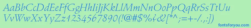 StempelschneidlerstdLtit Font – Blue Fonts on Green Background