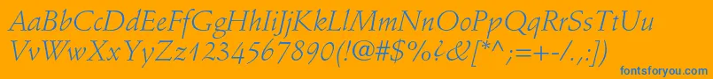 StempelschneidlerstdLtit Font – Blue Fonts on Orange Background