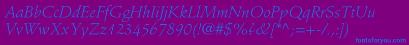 StempelschneidlerstdLtit Font – Blue Fonts on Purple Background