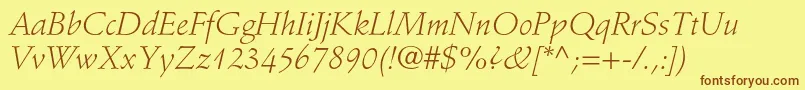 StempelschneidlerstdLtit Font – Brown Fonts on Yellow Background