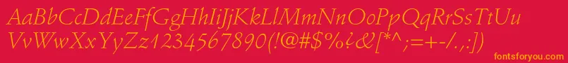 StempelschneidlerstdLtit Font – Orange Fonts on Red Background