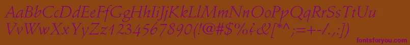 StempelschneidlerstdLtit Font – Purple Fonts on Brown Background