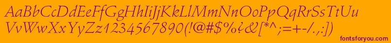 StempelschneidlerstdLtit Font – Purple Fonts on Orange Background