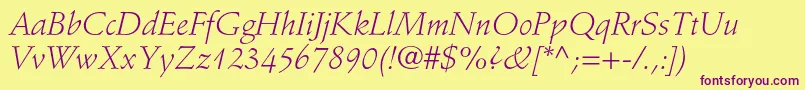 StempelschneidlerstdLtit Font – Purple Fonts on Yellow Background