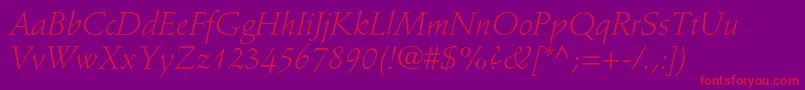 StempelschneidlerstdLtit Font – Red Fonts on Purple Background