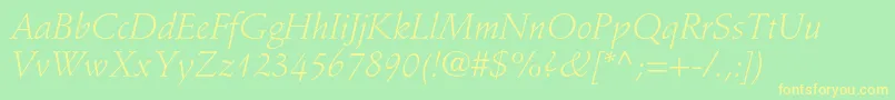 StempelschneidlerstdLtit Font – Yellow Fonts on Green Background