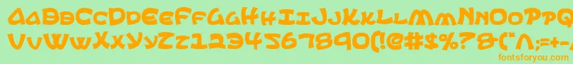 EphesianBold Font – Orange Fonts on Green Background