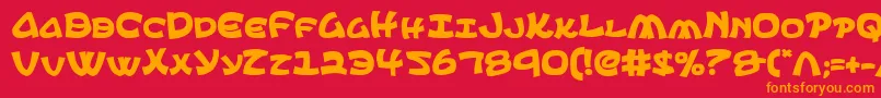 EphesianBold Font – Orange Fonts on Red Background