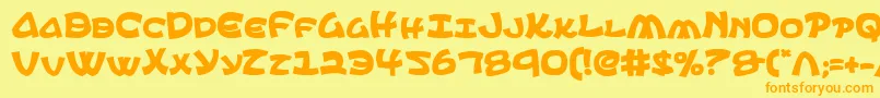 EphesianBold Font – Orange Fonts on Yellow Background
