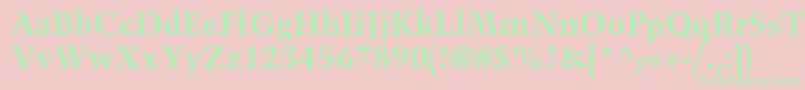 TrumpmediaevalltstdBold Font – Green Fonts on Pink Background