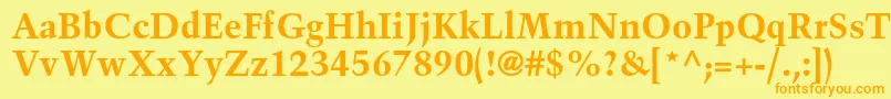 TrumpmediaevalltstdBold Font – Orange Fonts on Yellow Background