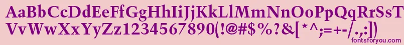 TrumpmediaevalltstdBold Font – Purple Fonts on Pink Background