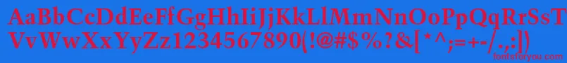フォントTrumpmediaevalltstdBold – 赤い文字の青い背景