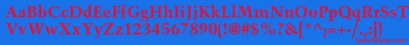 TrumpmediaevalltstdBold Font – Red Fonts on Blue Background