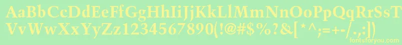 TrumpmediaevalltstdBold Font – Yellow Fonts on Green Background