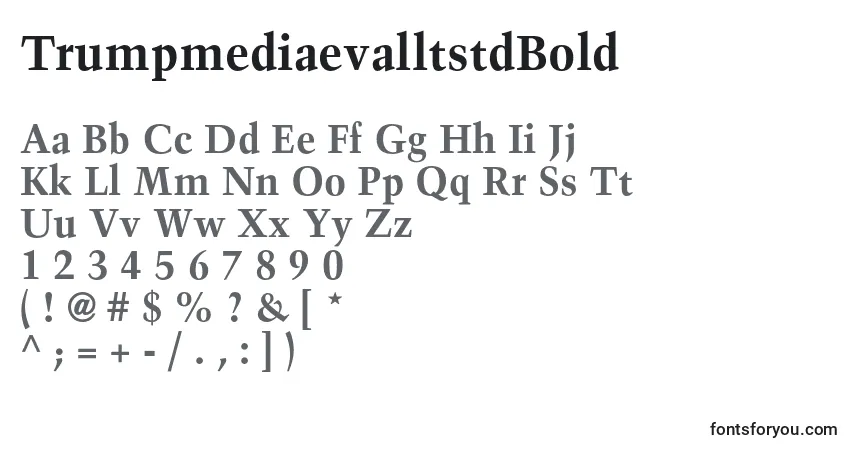 characters of trumpmediaevalltstdbold font, letter of trumpmediaevalltstdbold font, alphabet of  trumpmediaevalltstdbold font