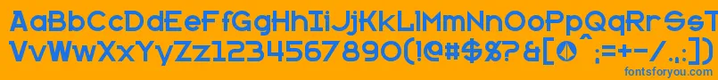 Kanno Font – Blue Fonts on Orange Background