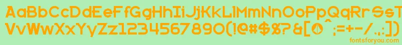 Kanno Font – Orange Fonts on Green Background