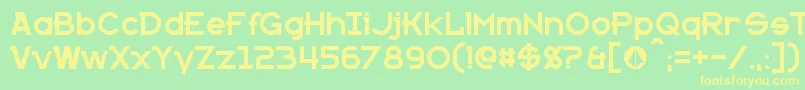 Kanno Font – Yellow Fonts on Green Background