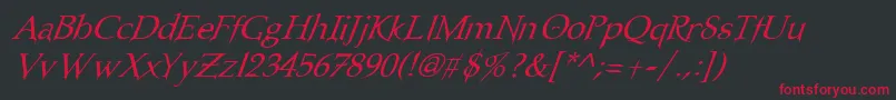 NosferatuOblique Font – Red Fonts on Black Background