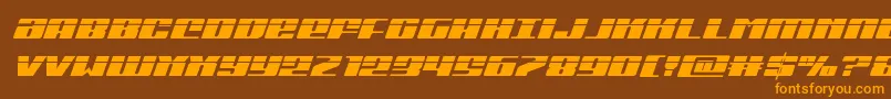 Michiganlaserital Font – Orange Fonts on Brown Background