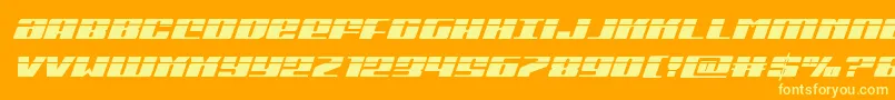 Michiganlaserital Font – Yellow Fonts on Orange Background