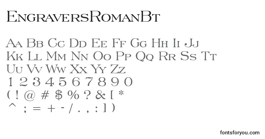 Шрифт EngraversRomanBt – алфавит, цифры, специальные символы