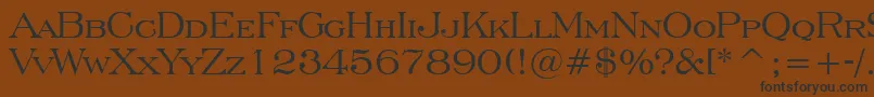 EngraversRomanBt-fontti – mustat fontit ruskealla taustalla
