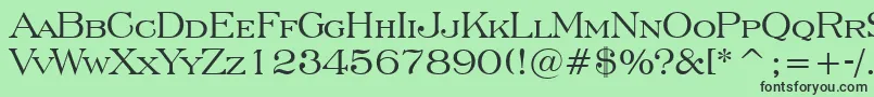EngraversRomanBt-fontti – mustat fontit vihreällä taustalla