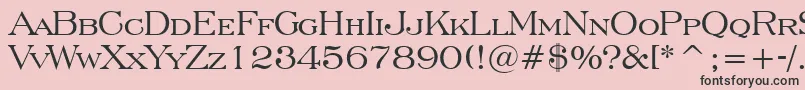 EngraversRomanBt-fontti – mustat fontit vaaleanpunaisella taustalla