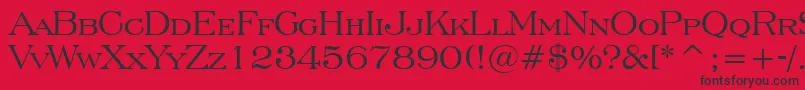 EngraversRomanBt-fontti – mustat fontit punaisella taustalla