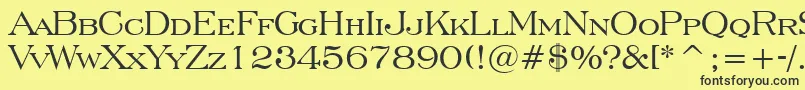 EngraversRomanBt Font – Black Fonts on Yellow Background