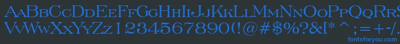 EngraversRomanBt-fontti – siniset fontit mustalla taustalla