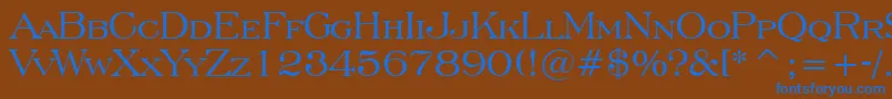 EngraversRomanBt Font – Blue Fonts on Brown Background