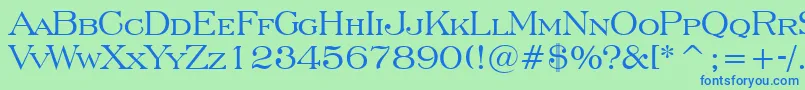 EngraversRomanBt-fontti – siniset fontit vihreällä taustalla