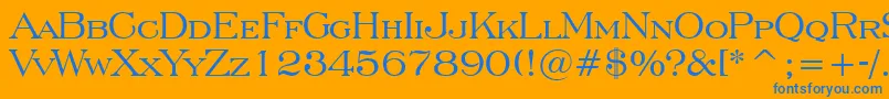 フォントEngraversRomanBt – オレンジの背景に青い文字