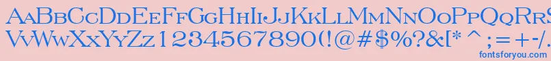 フォントEngraversRomanBt – ピンクの背景に青い文字