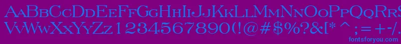 EngraversRomanBt-fontti – siniset fontit violetilla taustalla