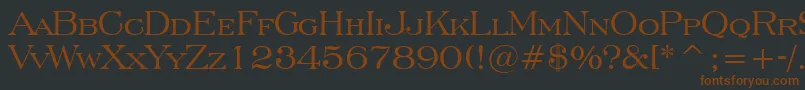 EngraversRomanBt-fontti – ruskeat fontit mustalla taustalla