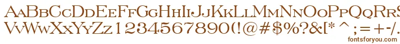 EngraversRomanBt-fontti – ruskeat fontit valkoisella taustalla