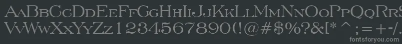 EngraversRomanBt-fontti – harmaat kirjasimet mustalla taustalla