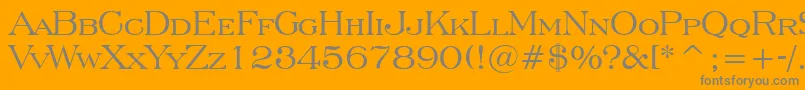 EngraversRomanBt-fontti – harmaat kirjasimet oranssilla taustalla